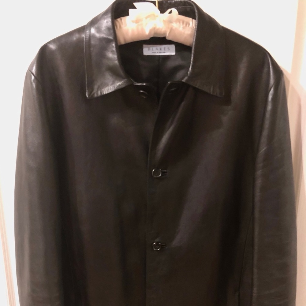 Mens Black Real Lambskin Leather Jacket by Blakes